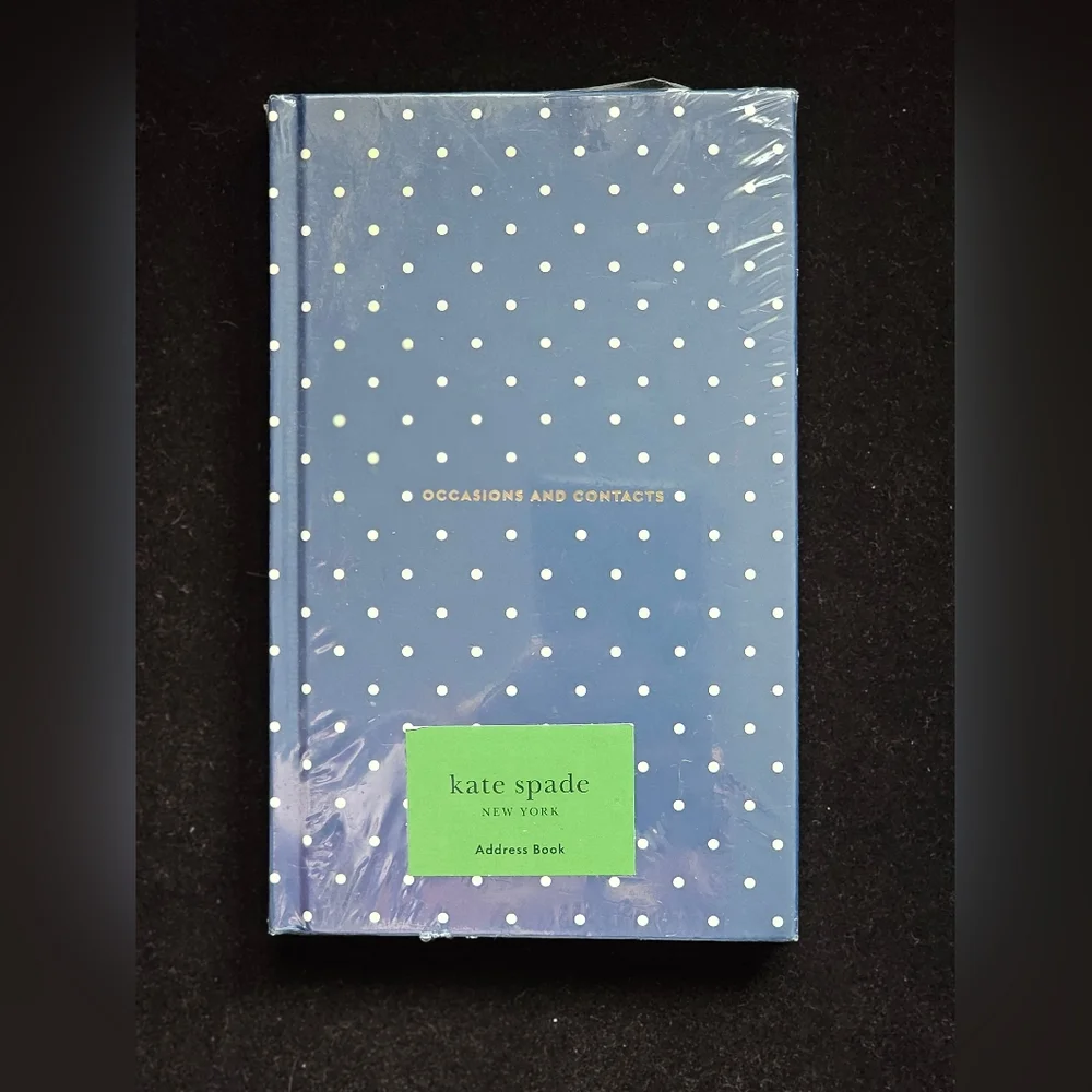 NEW Kate Spade Blue and White Polka Dot Occasions & Address Book